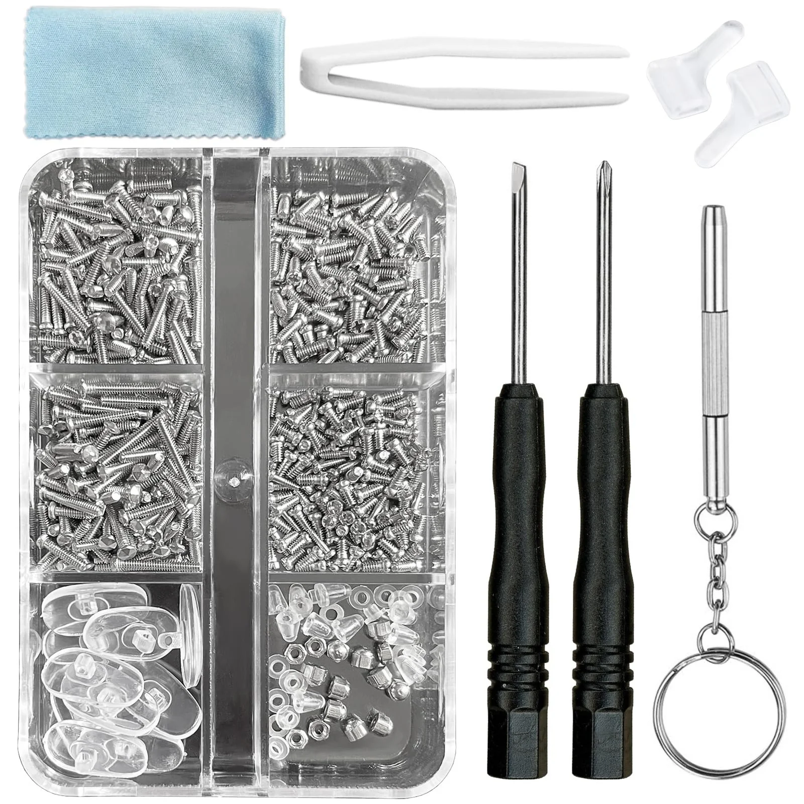 Eyeglass Repair Kit with Screws, 15 Types Screws for Eyeglasses - Frame Screws, 3