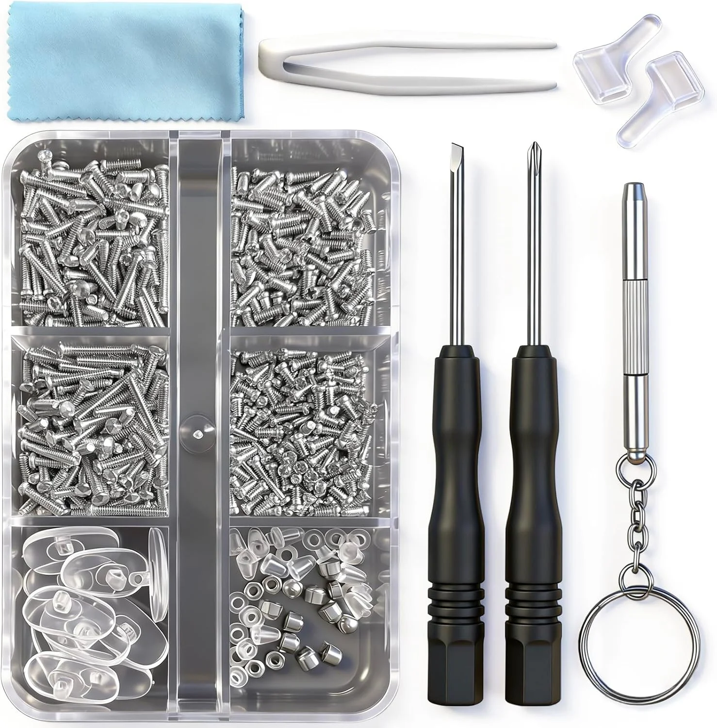 Eyeglass Repair Kit with Screws, 15 Types Screws for Eyeglasses - Frame Screws, 4