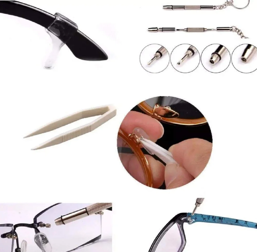 Eyeglass Repair Kit Sunglass Glasses Repair Kit with Screws Assorted Tweezers Sc 3