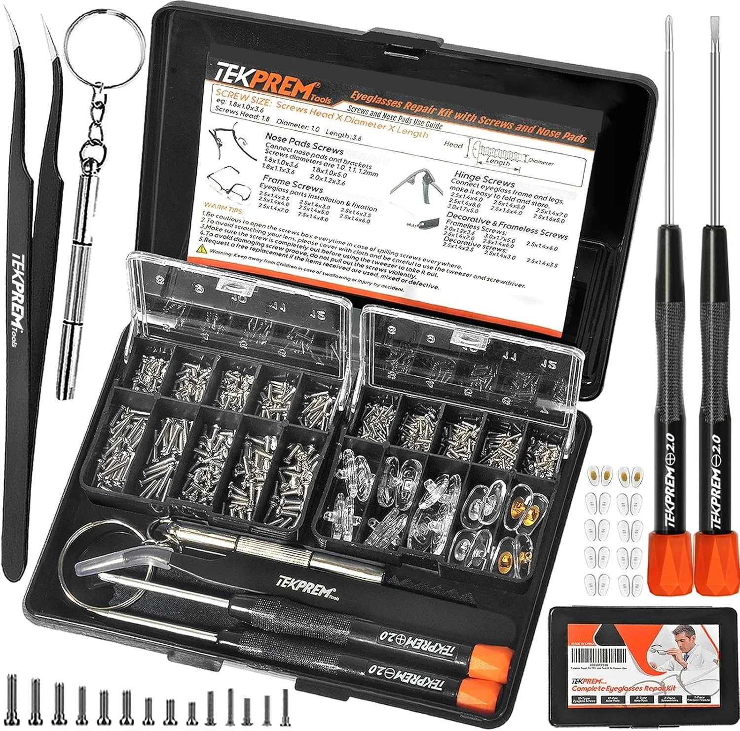 EyeGlass Repairing Kit Steel Screwdriver with 15 Types of Screws Repair Tool Set 3