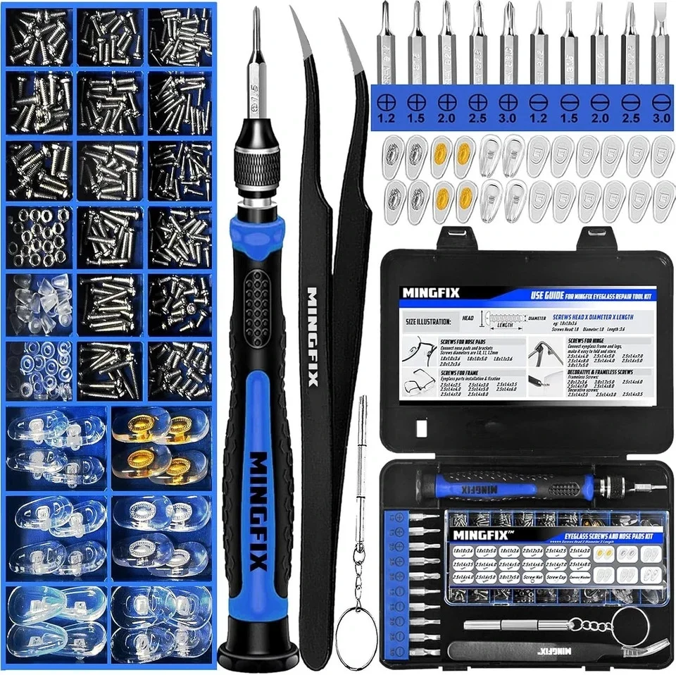 Eyeglass Sunglass Repair Kit, Magnetic Eye Glasses Repairing Tool Kit with Assor