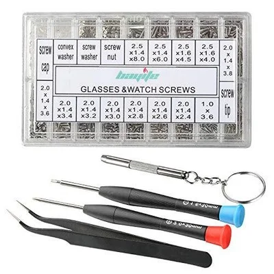 Eyeglasses Sunglasses Repair Kit with Screws, Screwdrivers and Tweezers