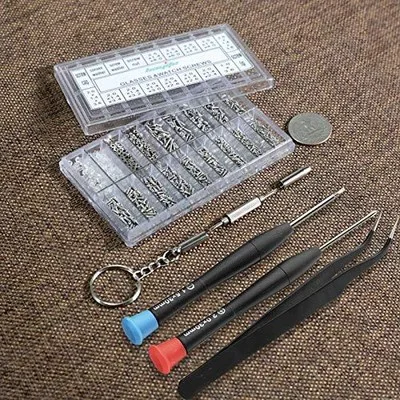 Eyeglasses Sunglasses Repair Kit with Screws, Screwdrivers and Tweezers 2